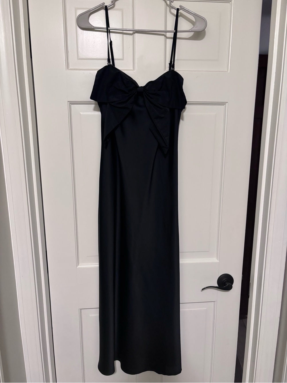 a new day Black Midi Slip Dress with Front Bow